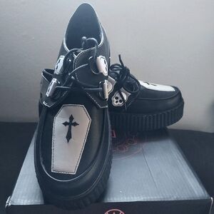 Platform black & white creepers, Strange Cvlt, size 8
